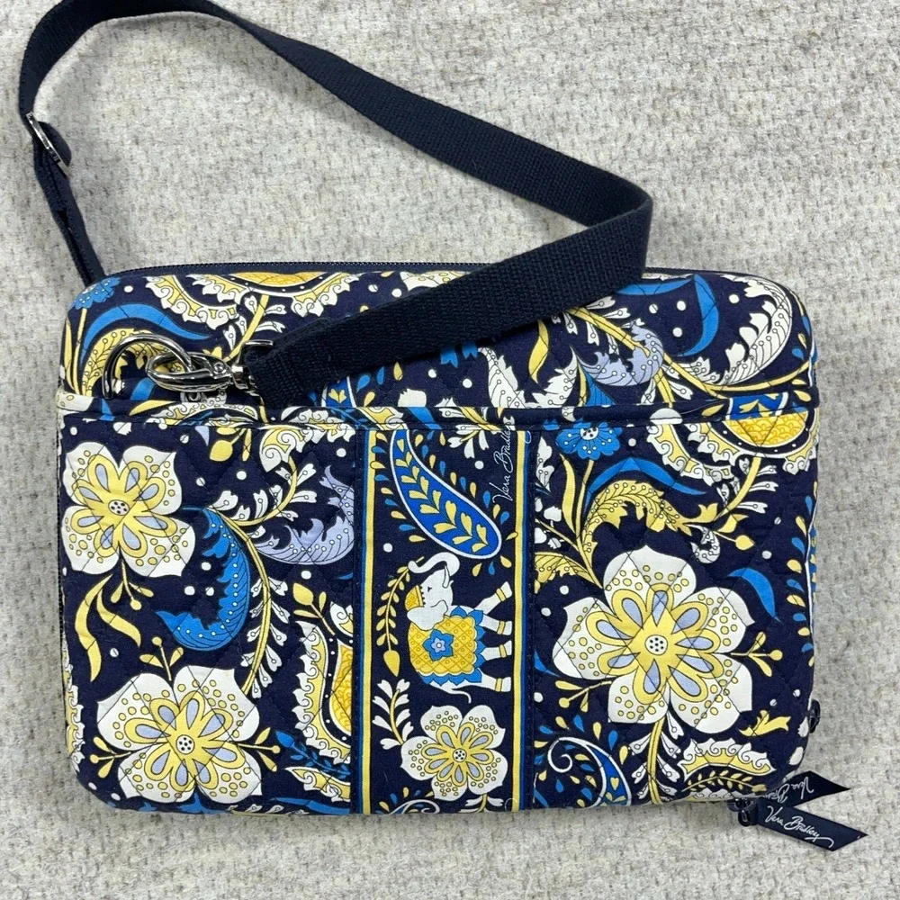 Vera‎ Bradley Ellie Blue Hard Shell Case Kindle iPad Tablet Crossbody w/ Strap